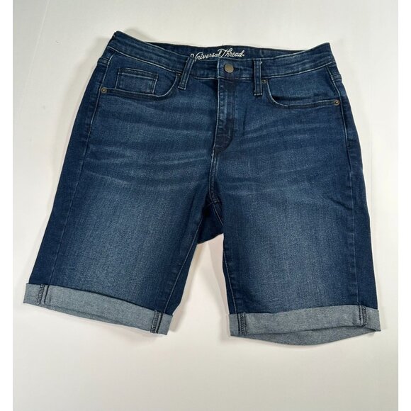 Universal Thread Women’s High Rise Bermuda Denim Shorts Blue Size 12 Used - Picture 1 of 5